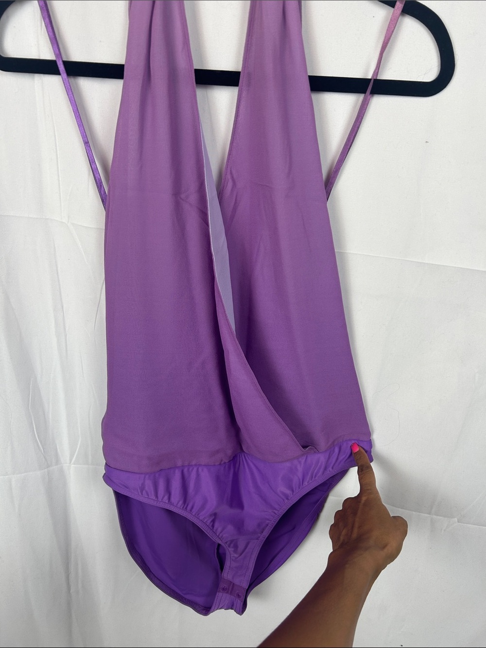 Express Purple Silk Halter Bodysuit